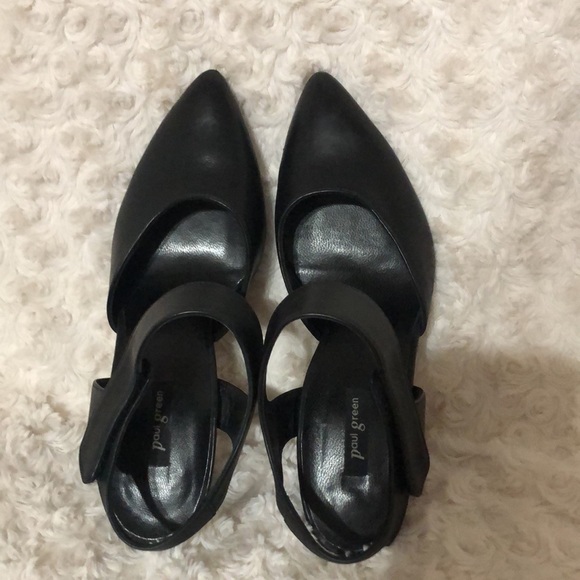 Paul green black leather heels with Velcro ankle strap size 7 - Picture 8 of 10